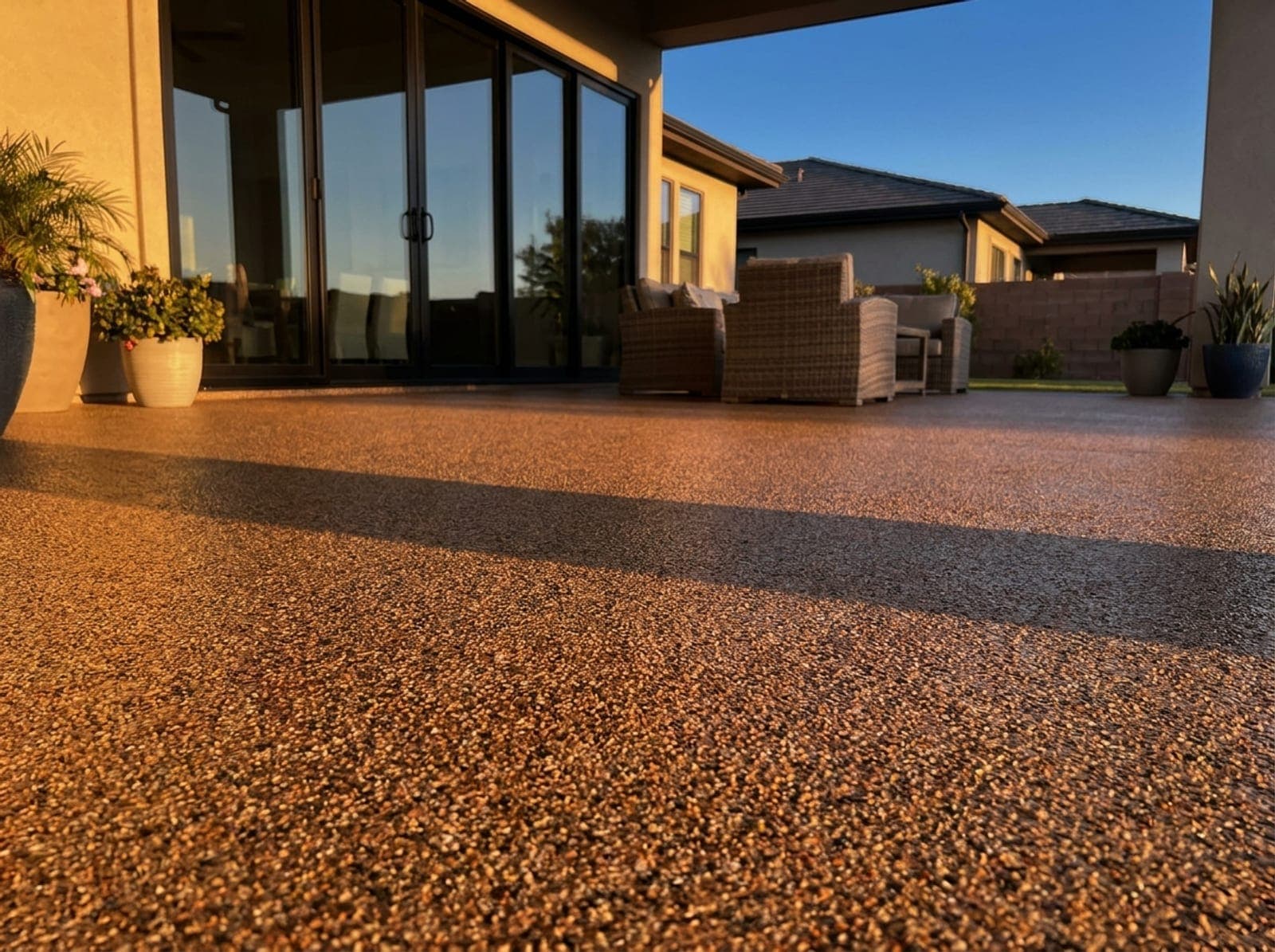 Plancher d'époxy au quartz